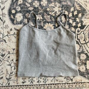 Free People Grey Ribbed Tank Top